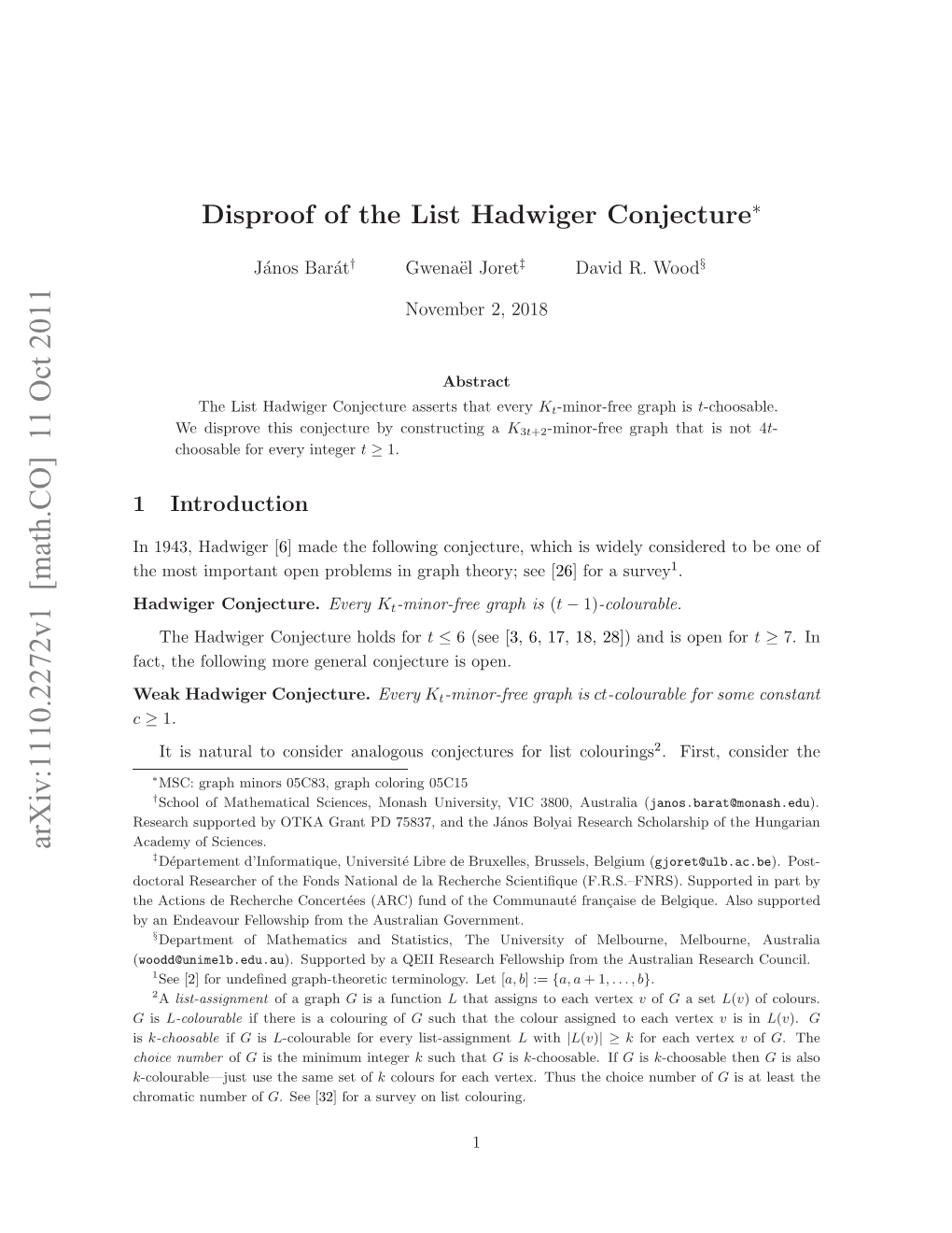 Disproof of the List Hadwiger Conjecture
