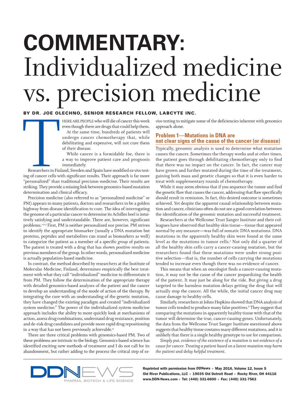 Individualized Medicine Vs. Precision Medicine by DR