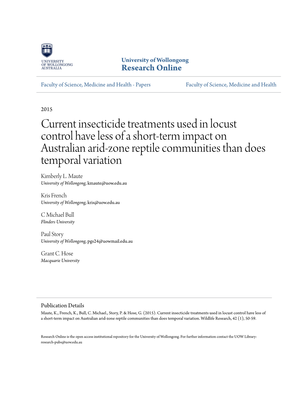 Current Insecticide Treatments Used in Locust Control Have Less of a Short