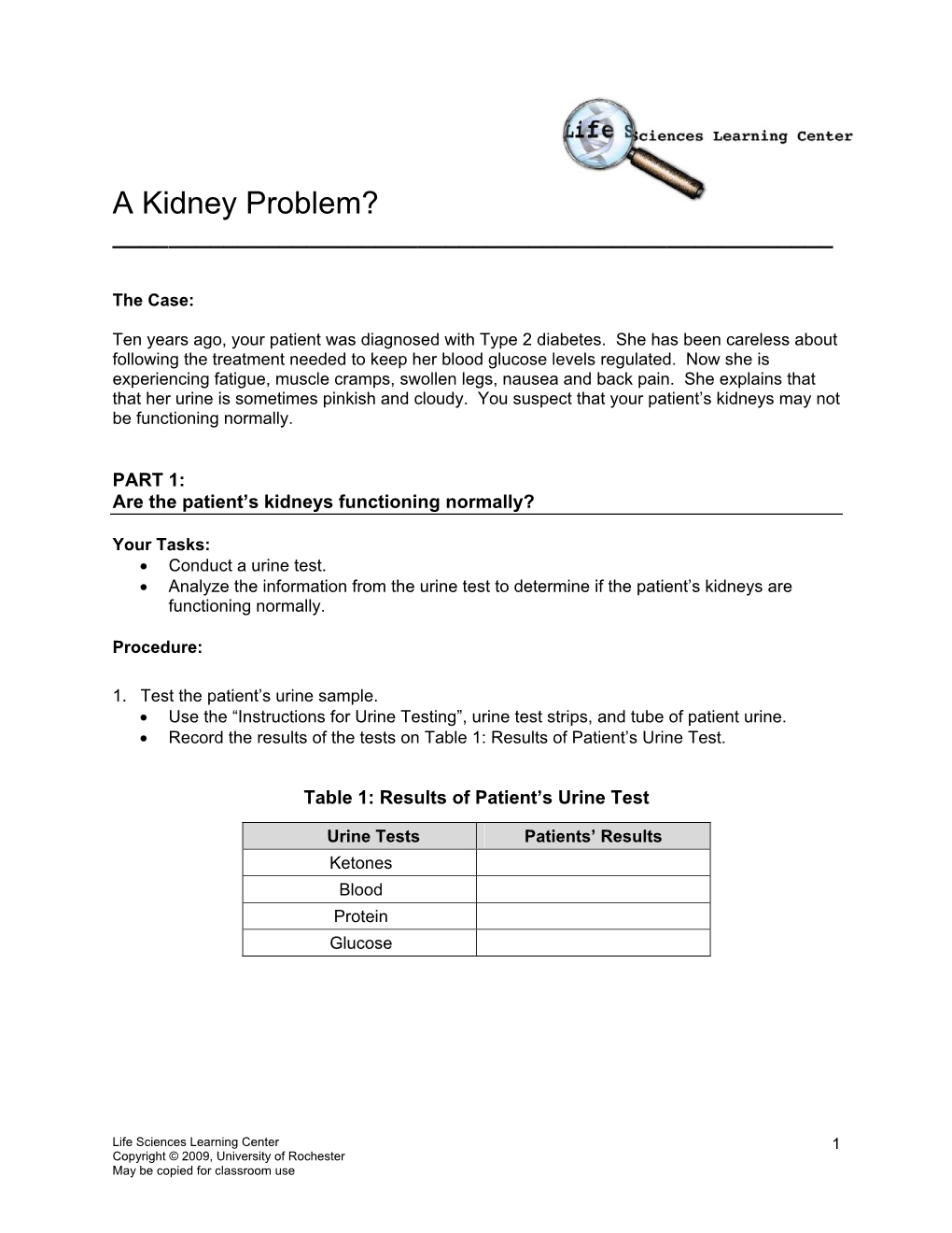 A Kidney Problem? ______