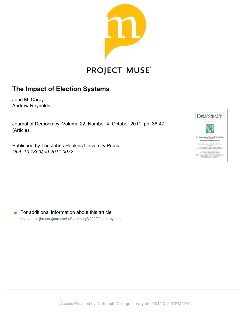 The Impact of Election Systems