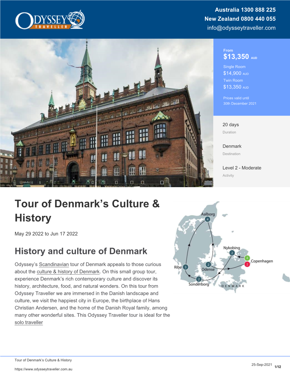 Denmark Small Group Tour for Seniors | Odyssey Traveller