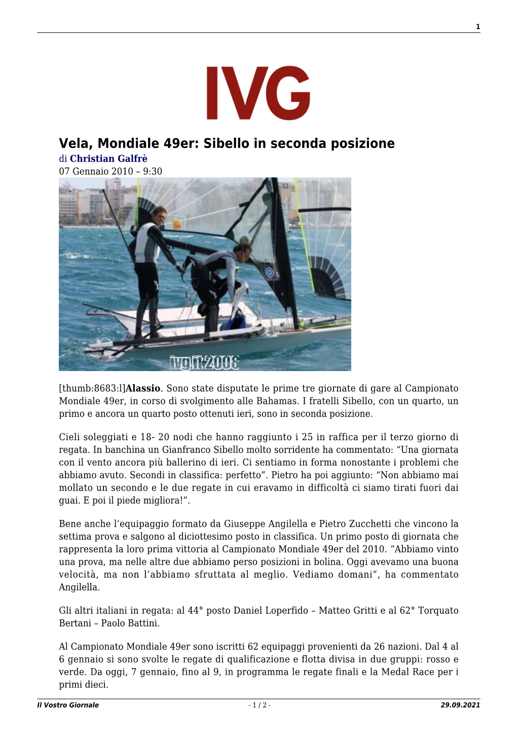 Il Vostro Giornale - 1 / 2 - 29.09.2021 2