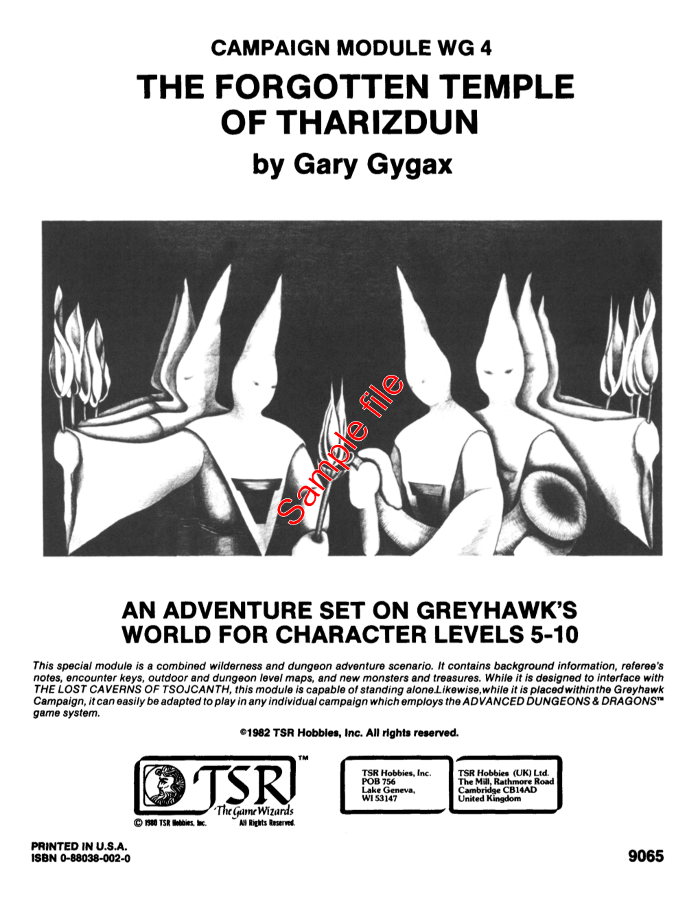 THE FORGOTTEN TEMPLE of THARIZDUN by Gary Gygax