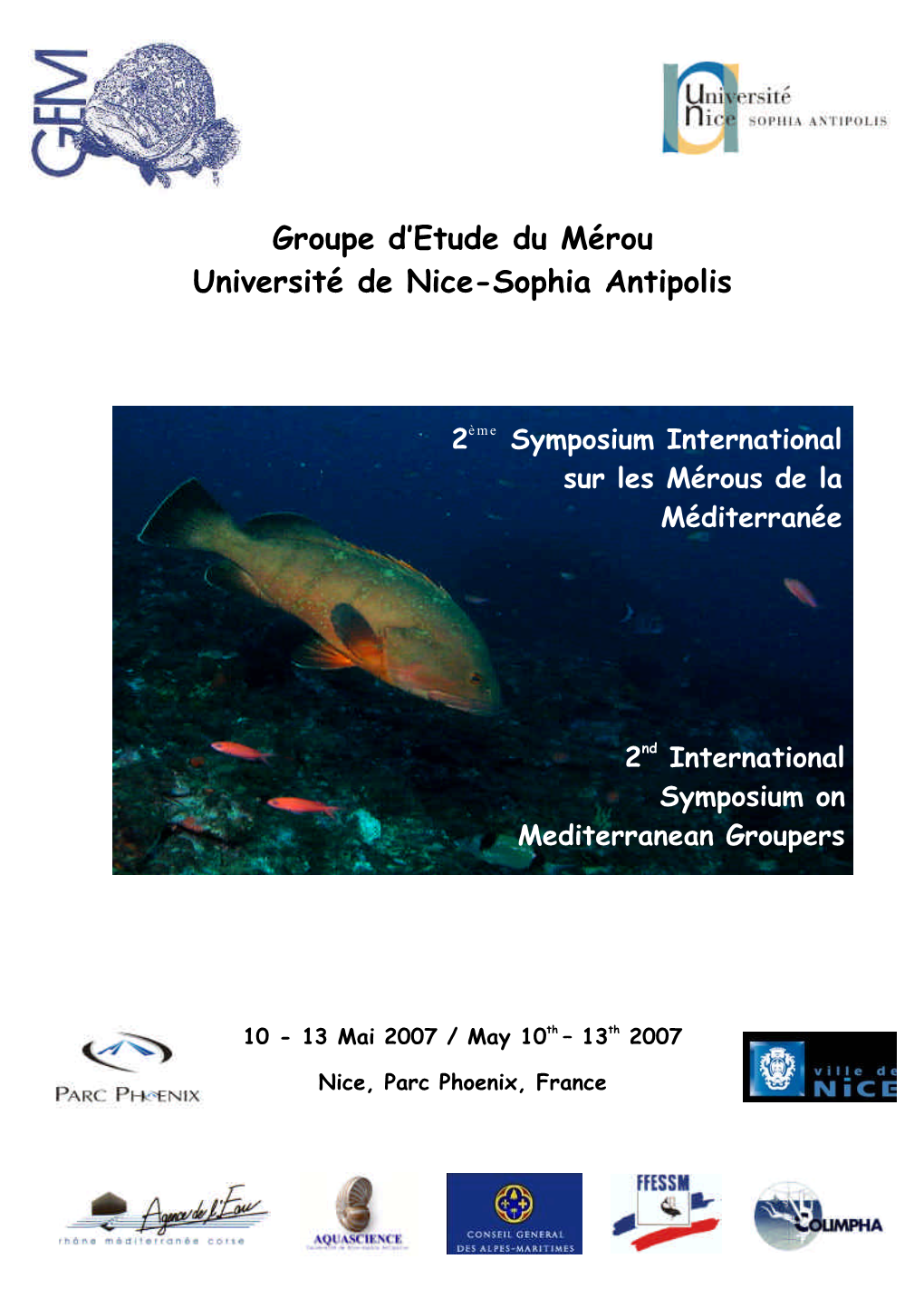 Groupe D'etude Du Mérou Université De Nice-Sophia Antipolis