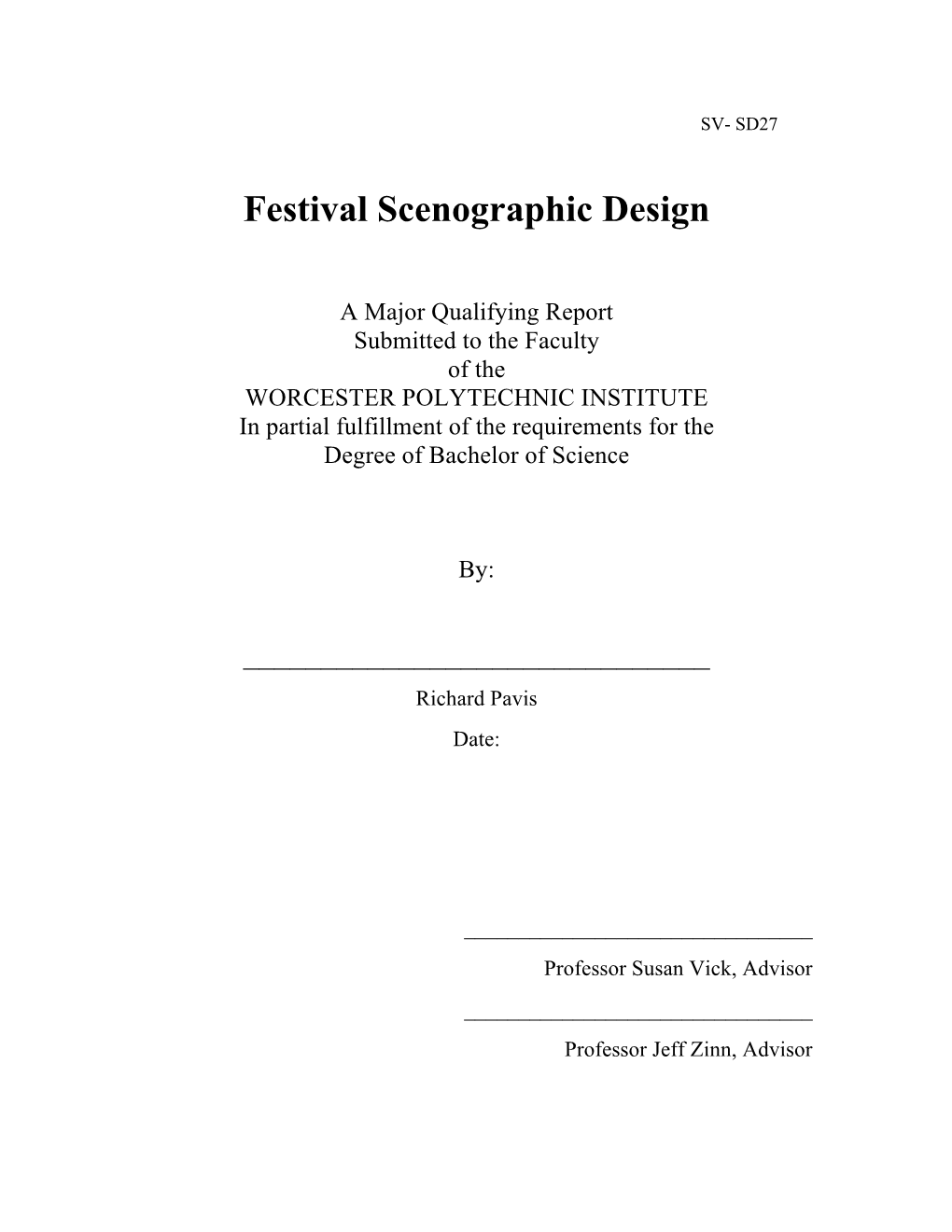 Festival Scenographic Design