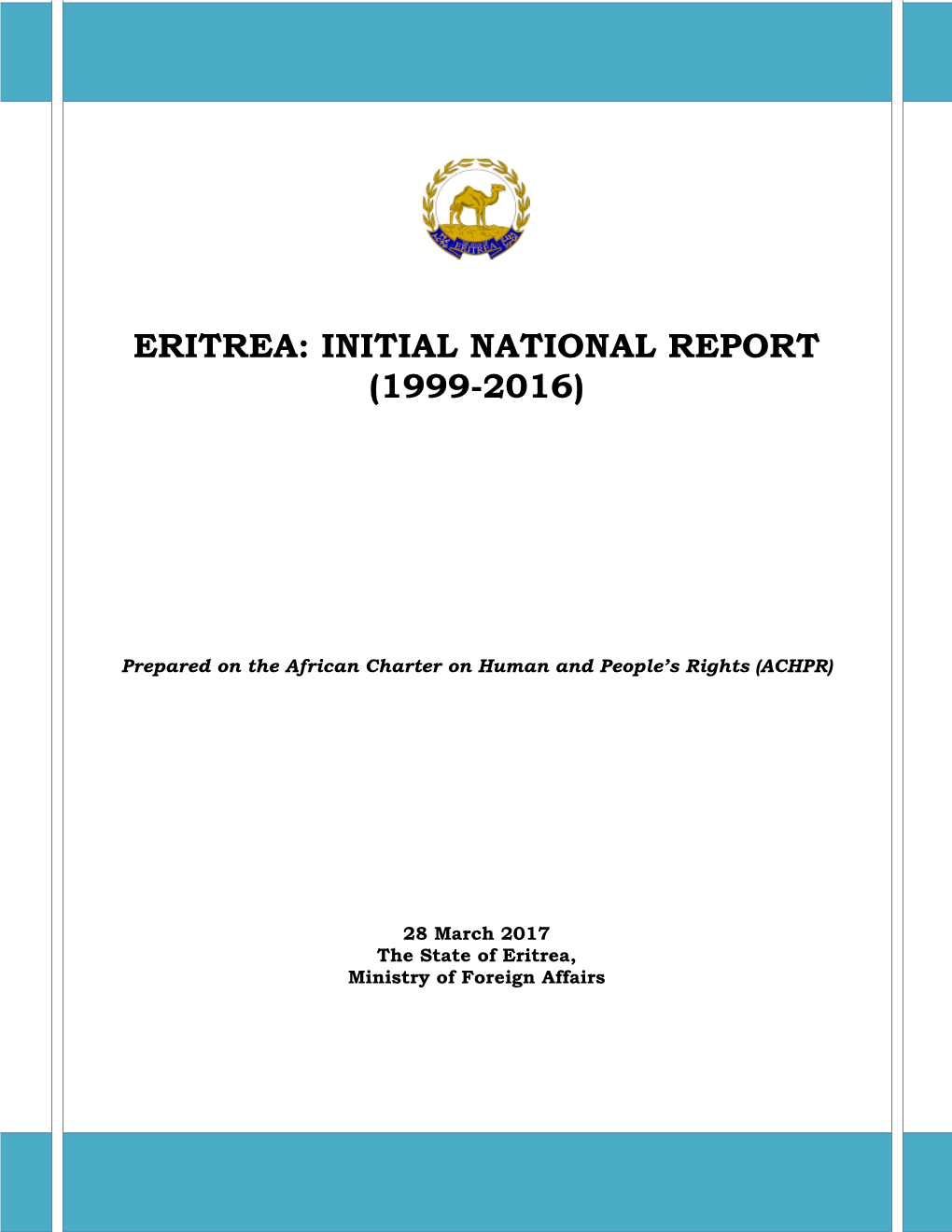 Eritrea: Initial National Report (1999-2016)