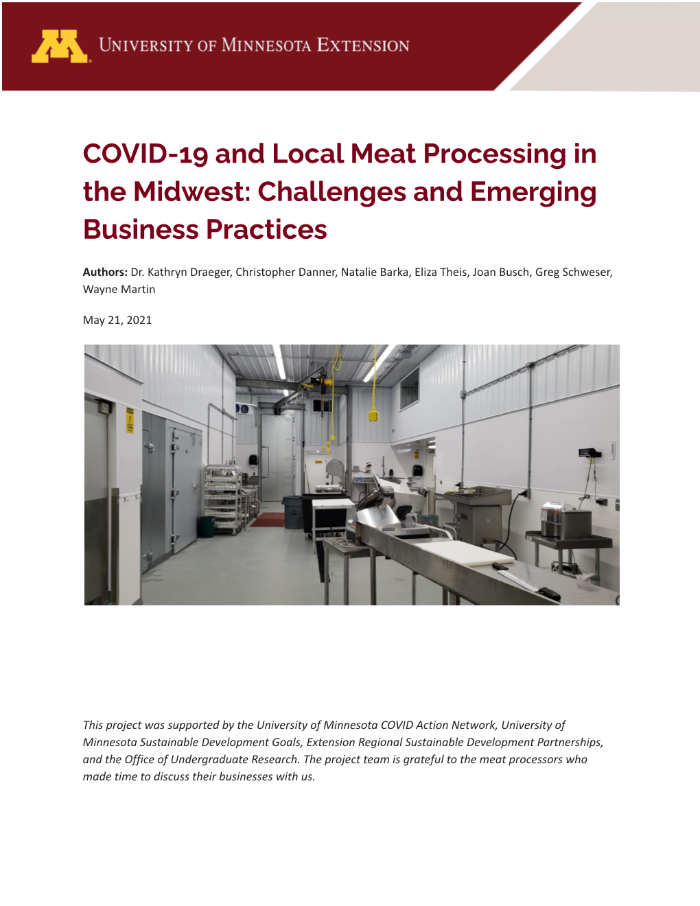 COVID-19 and Local Meat Processing in the Midwest: Challenges and Emerging Business Practices