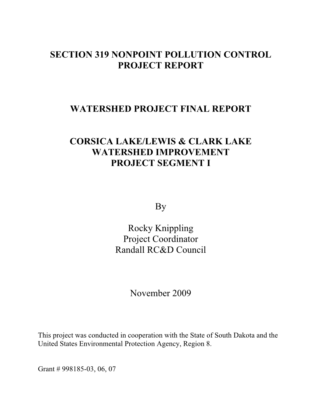 Watershed Project Final Report