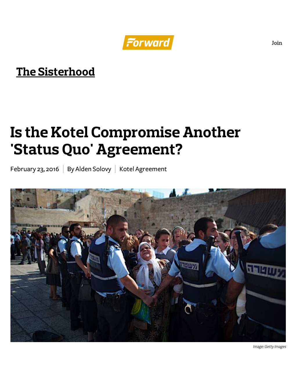 Is the Kotel Compromise Another 'Status Quo' Agreement?