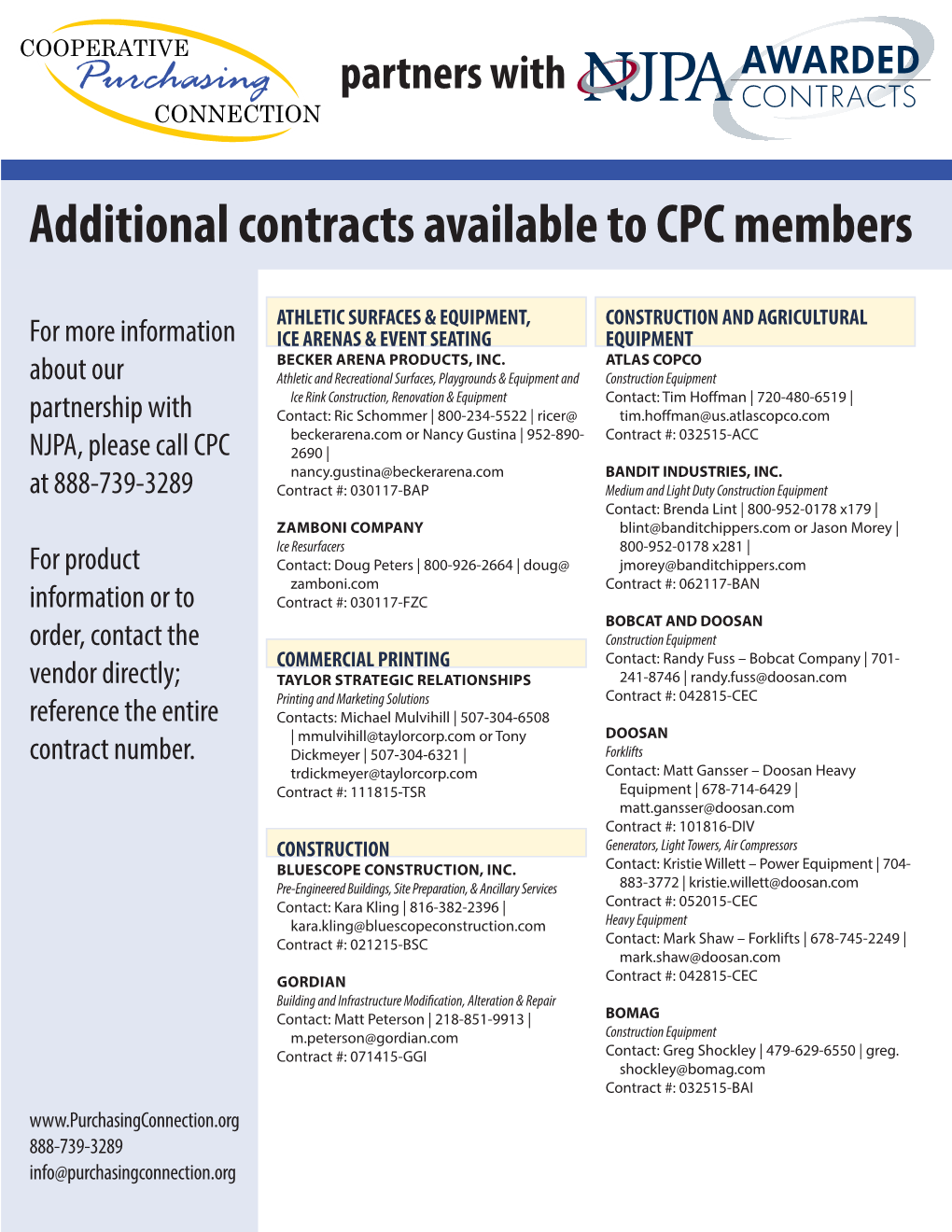 Additional Contracts Available to CPC Members