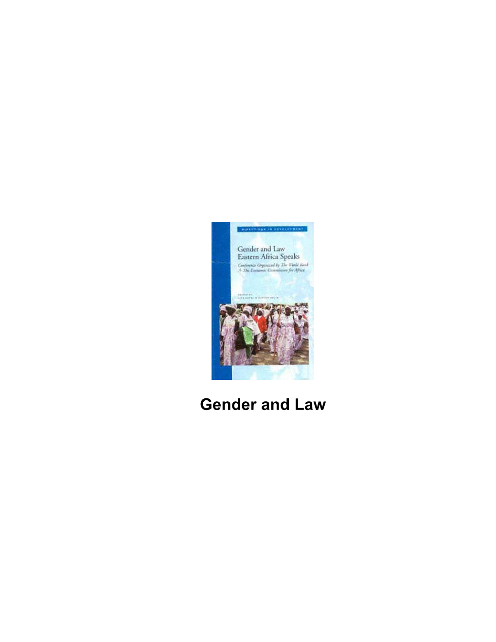 Gender and Law Gender and Law