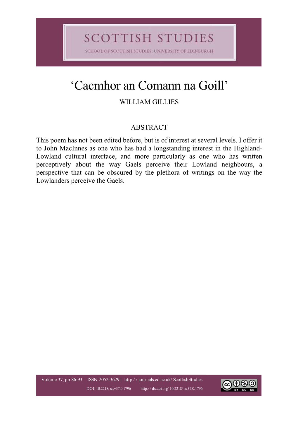 'Cacmhor an Comann Na Goill'