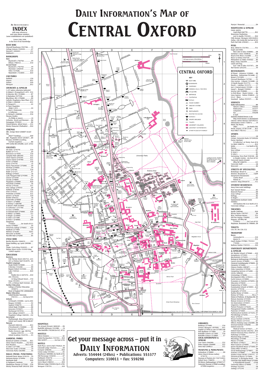 Map of Central Oxford