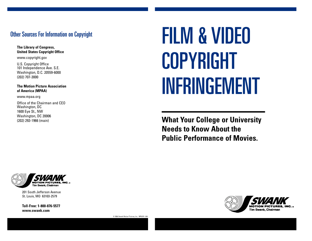 Film & Video Copyright Infringement