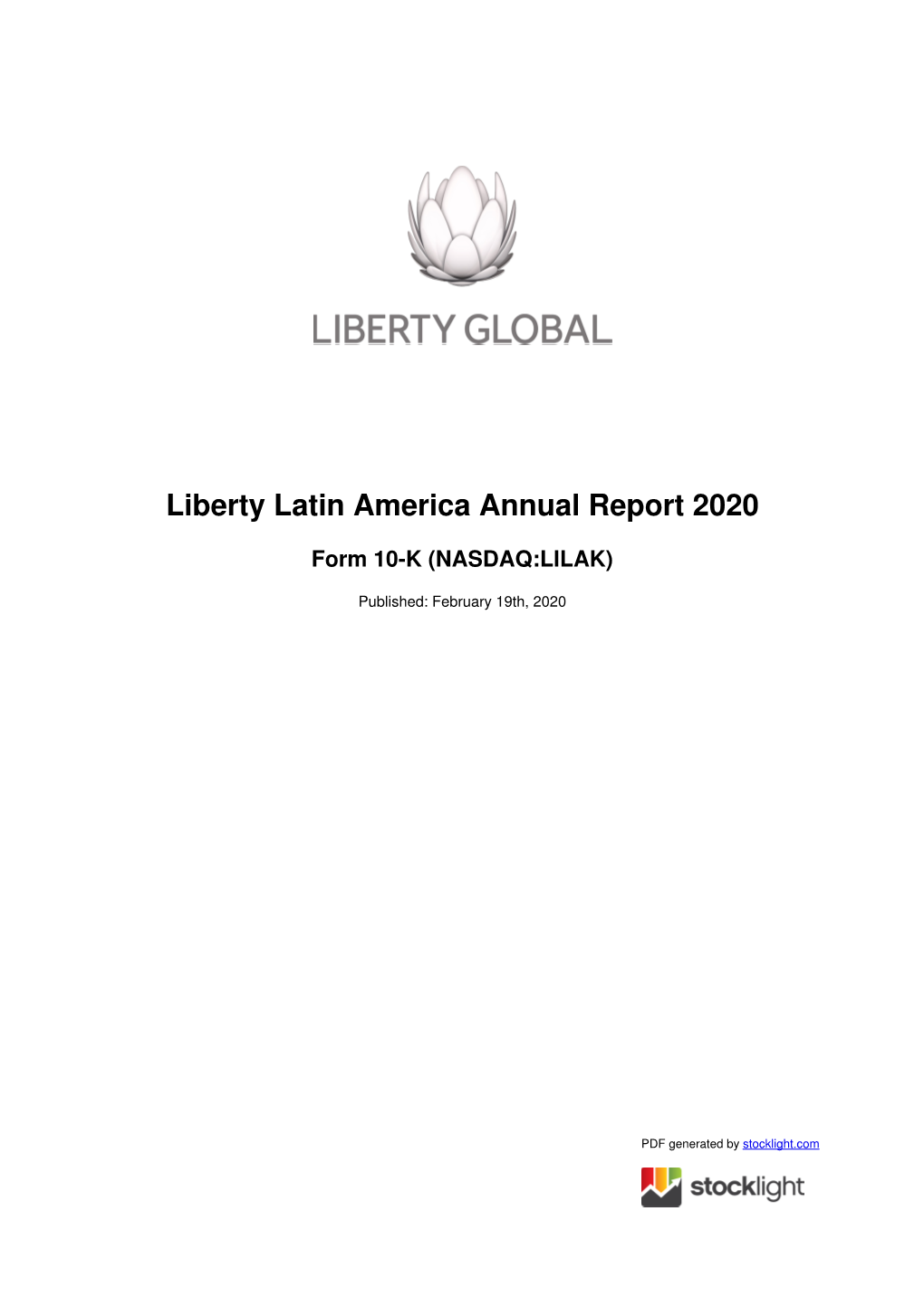 Liberty Latin America Annual Report 2020