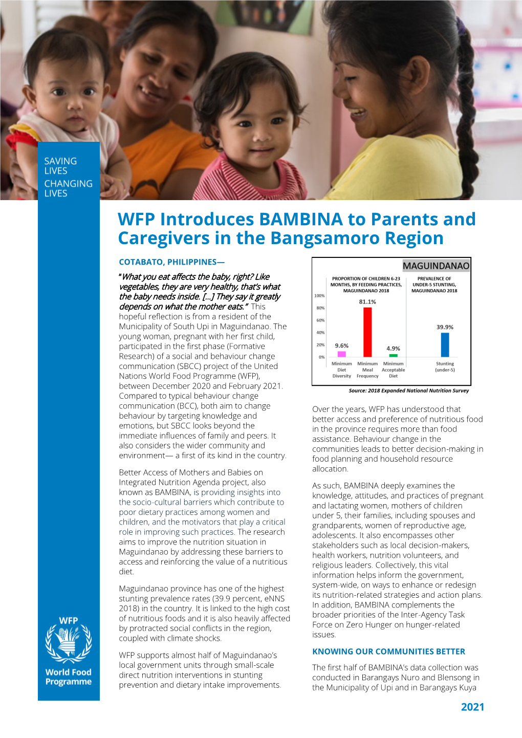 WFP Introduces BAMBINA to Parents and Caregivers in the Bangsamoro Region