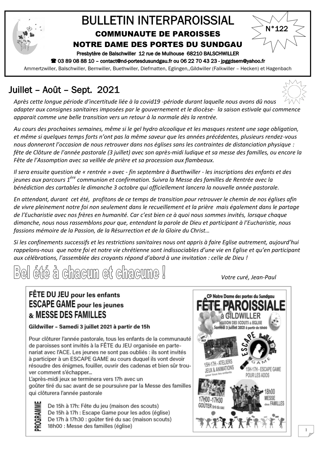 Bulletin Interparoissial N°122 Communaute De Paroisses