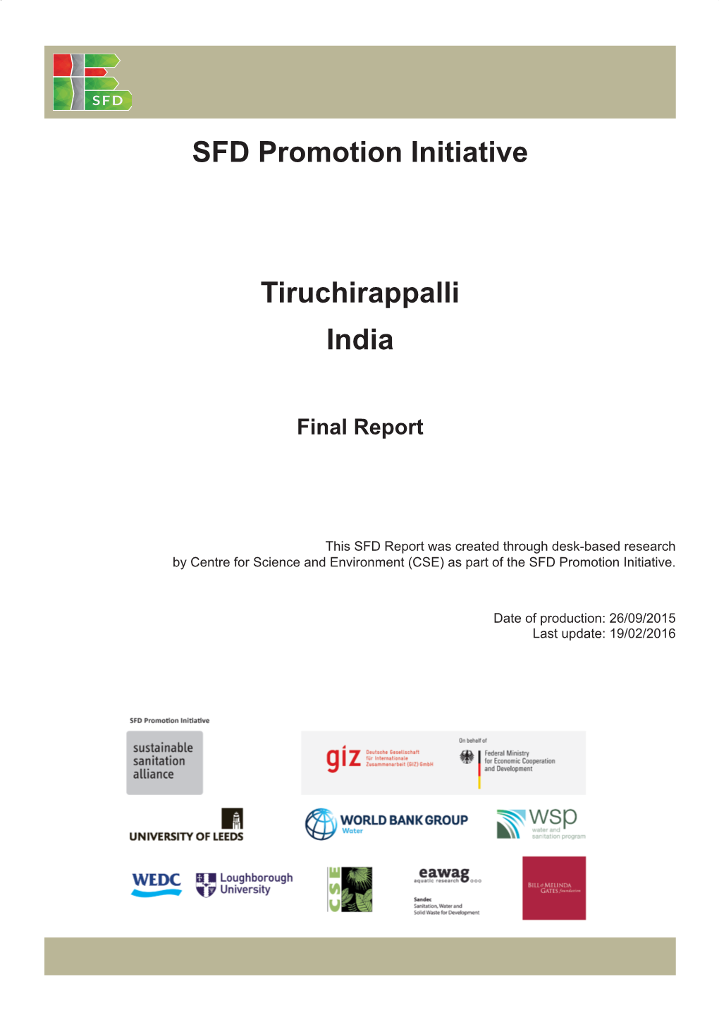 SFD Promotion Initiative Tiruchirappalli India