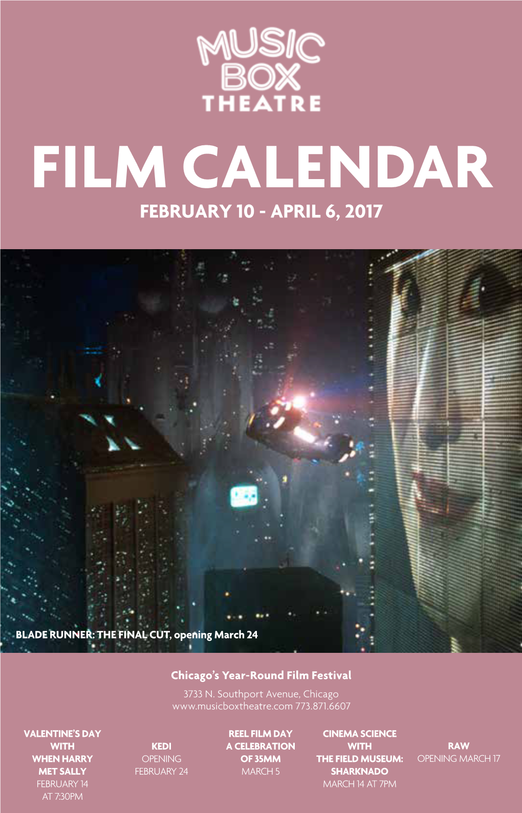 Film Calendar February 10 - April 6, 2017