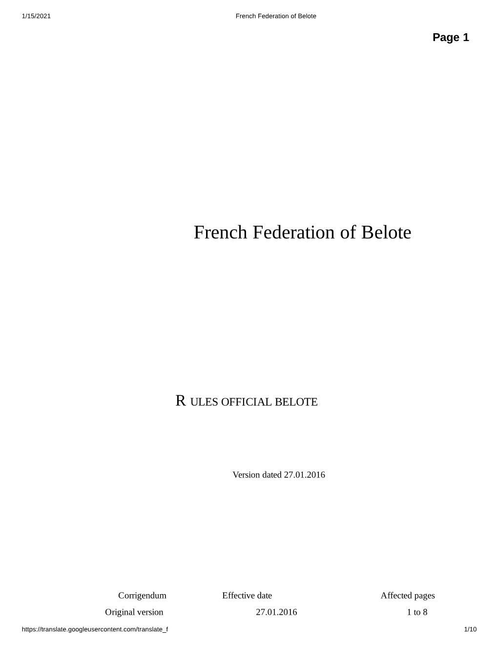 French Federation of Belote