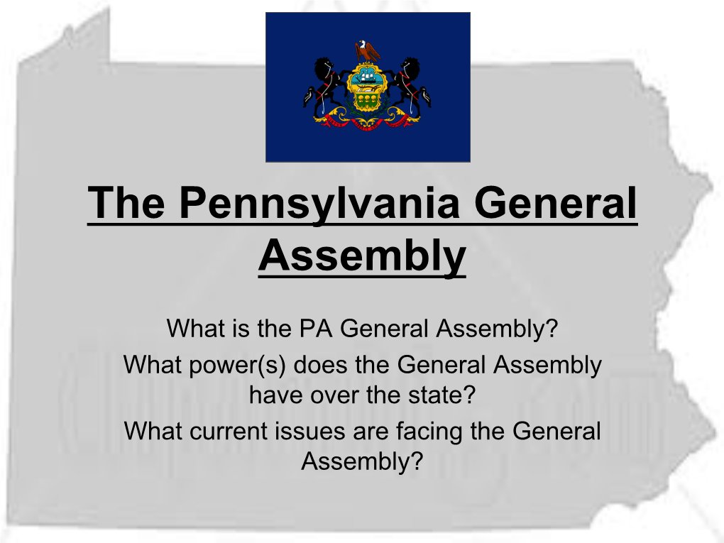 The Pennsylvania General Assembly