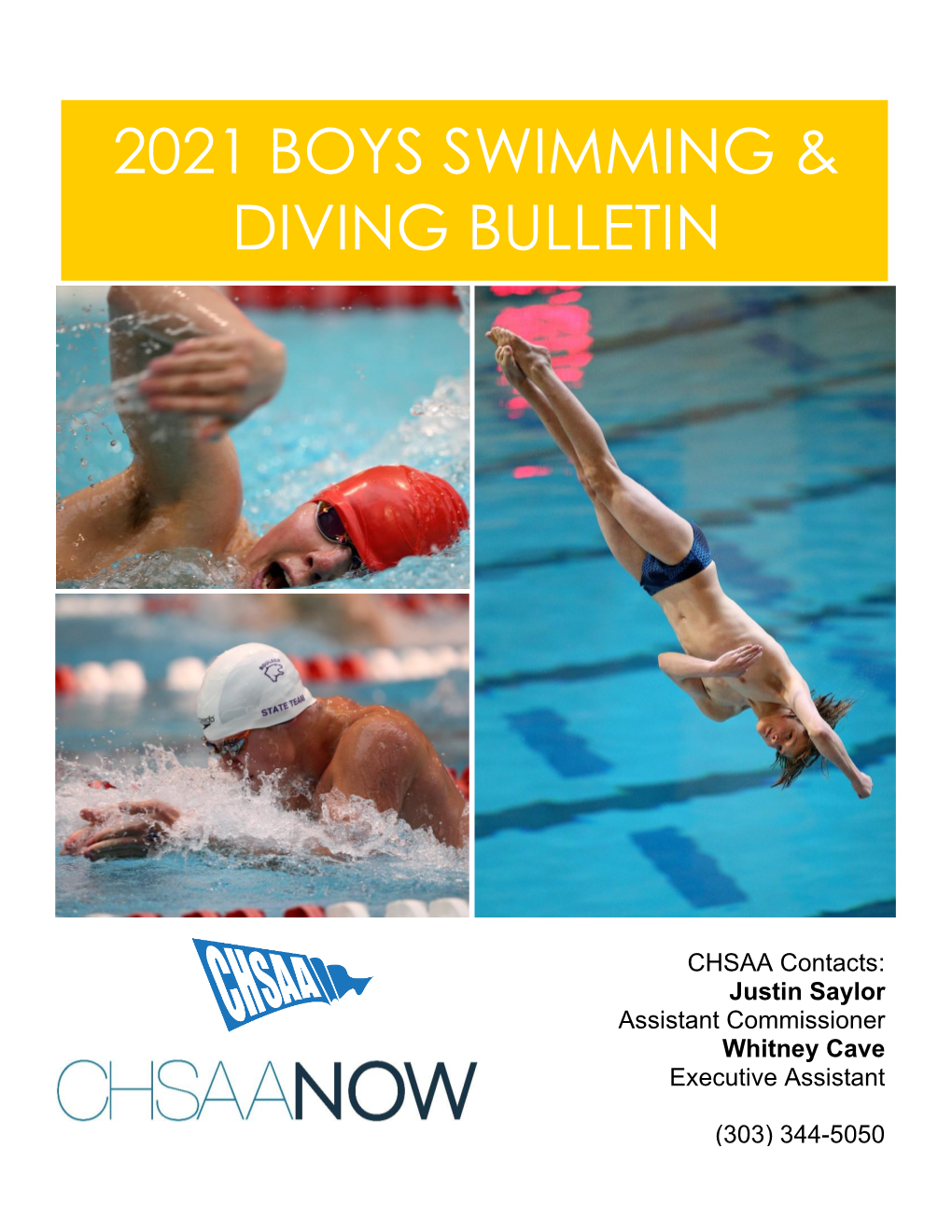 2021 Boys Swimming & Diving Bulletin