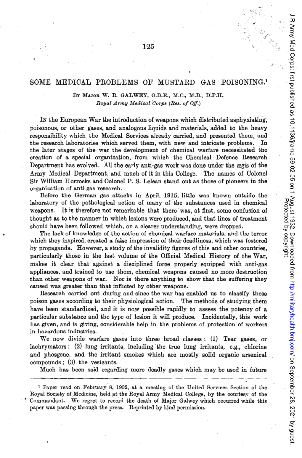 125 SOME MEDICAL PROBLEMS of MUSTARD GAS POISONING.L