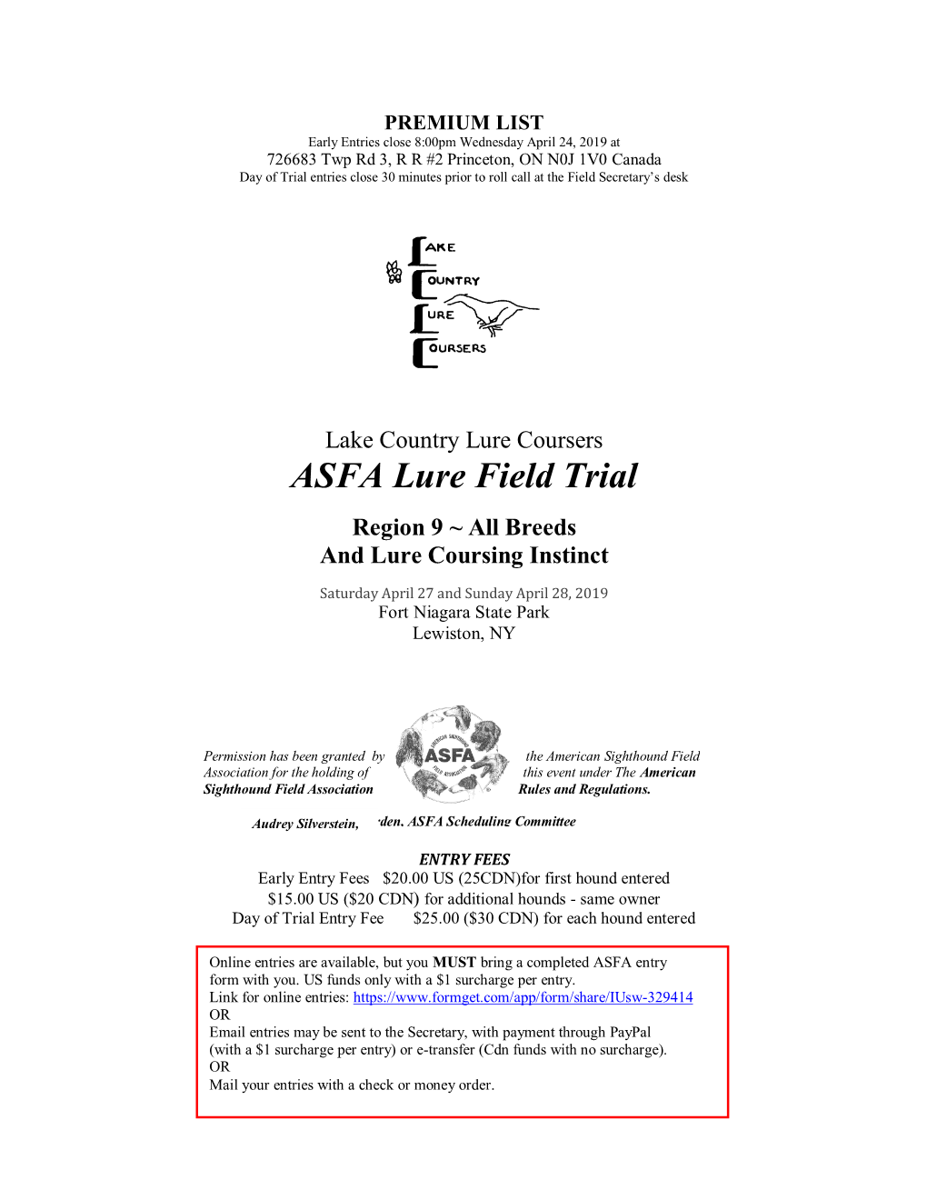 ASFA Lure Field Trial