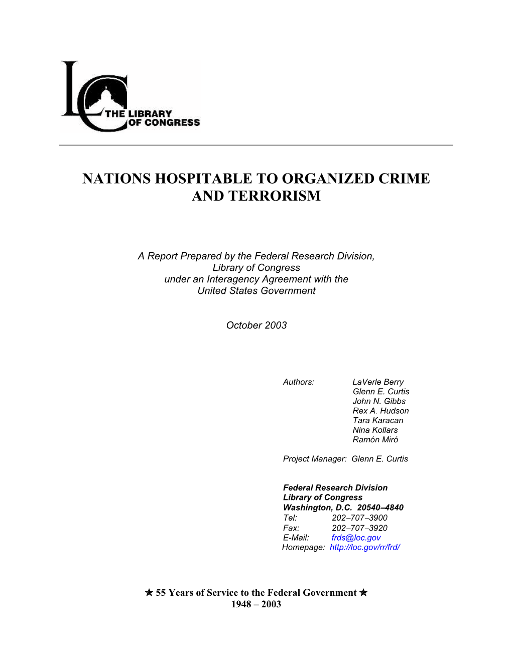 Nations Hospitable to Organized Crime and Terrorism