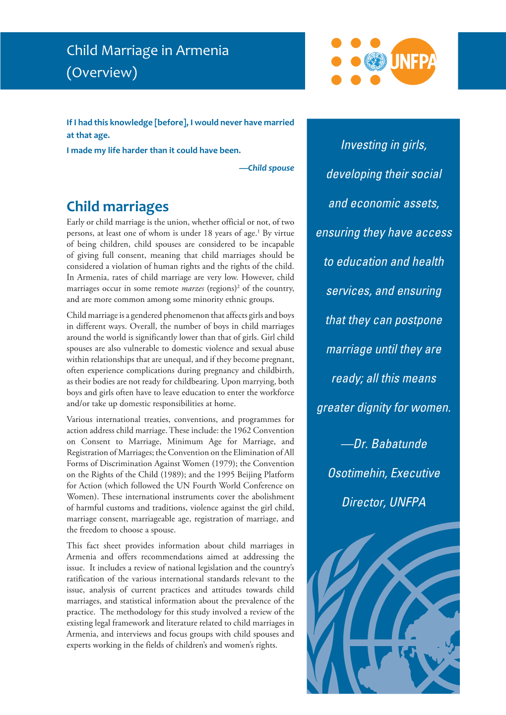 Child Marriage in Armenia (Overview)