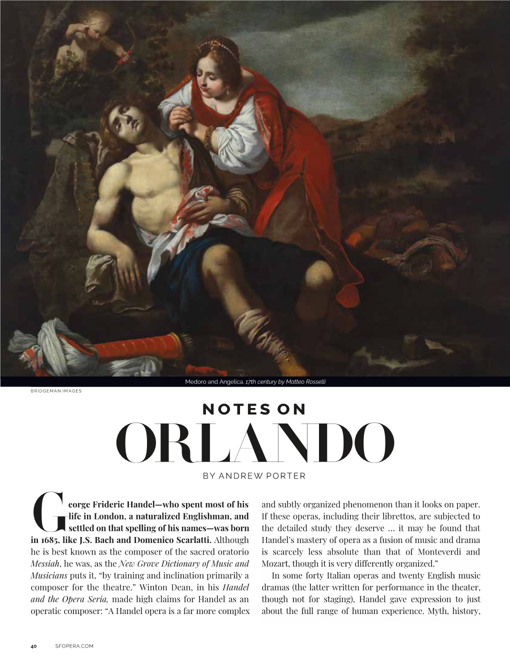 Notes on Orlando by Andrew Porter