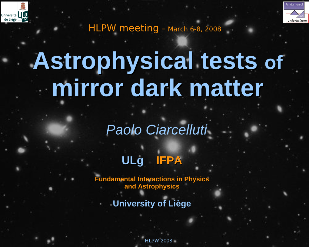 Astrophysical Tests of Mirror Dark Matter