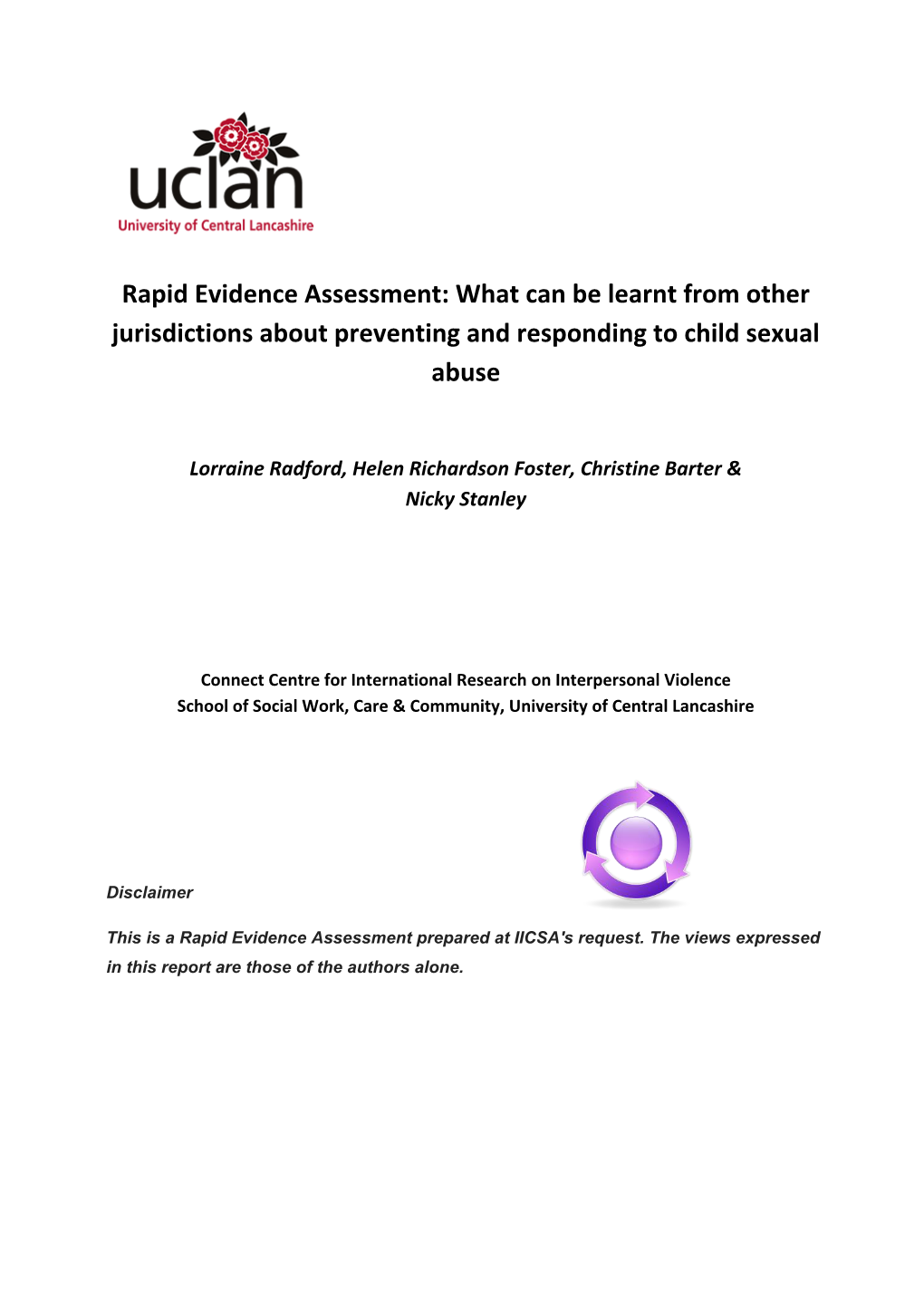 Rapid Evidence Assessment: What Can Be Learnt from Other Jurisdictions About Preventing and Responding to Child Sexual Abuse