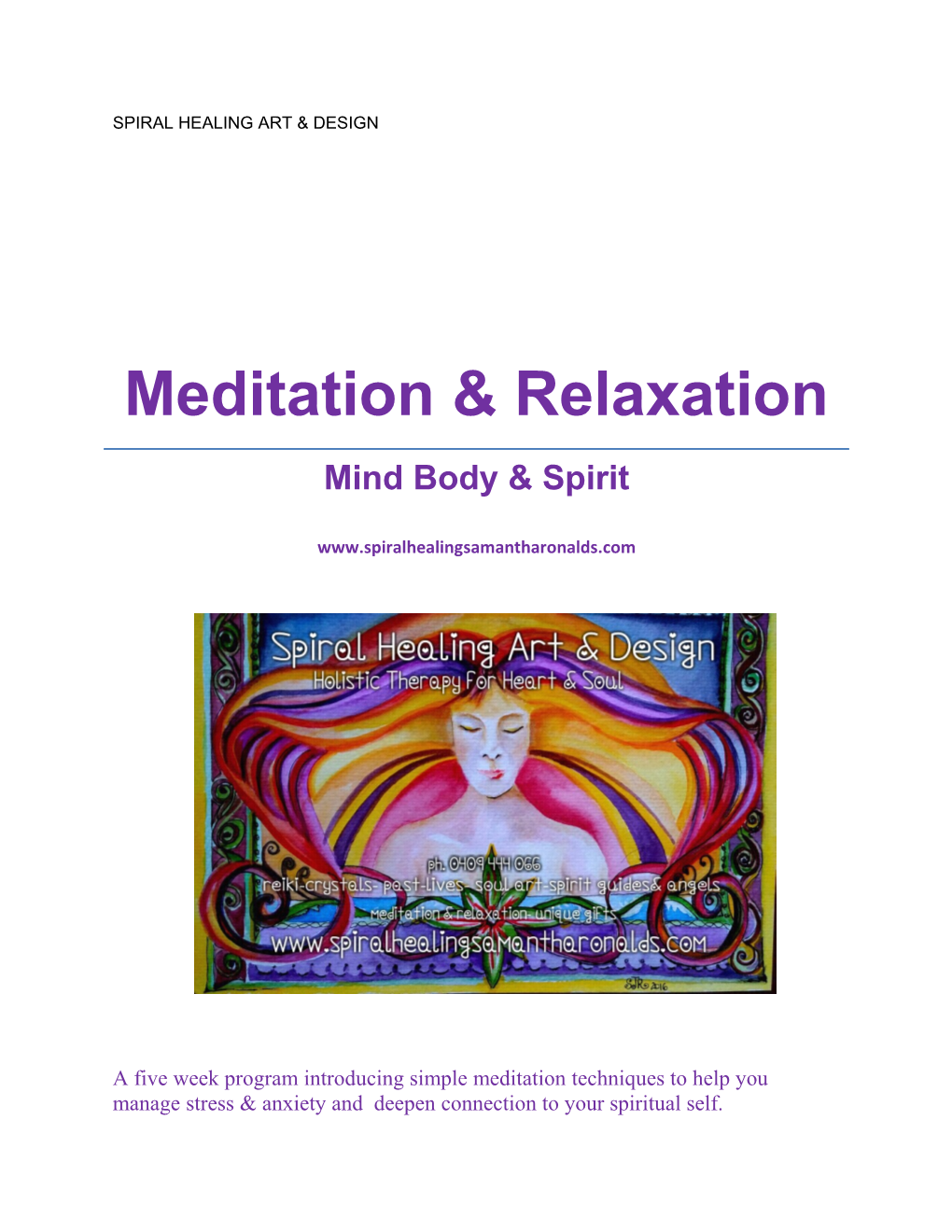 Meditation & Relaxation 5 Week Program