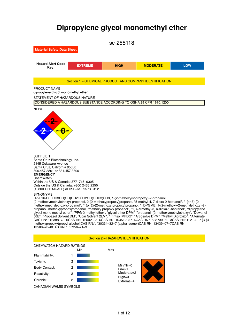 Dipropylene Glycol Monomethyl Ether