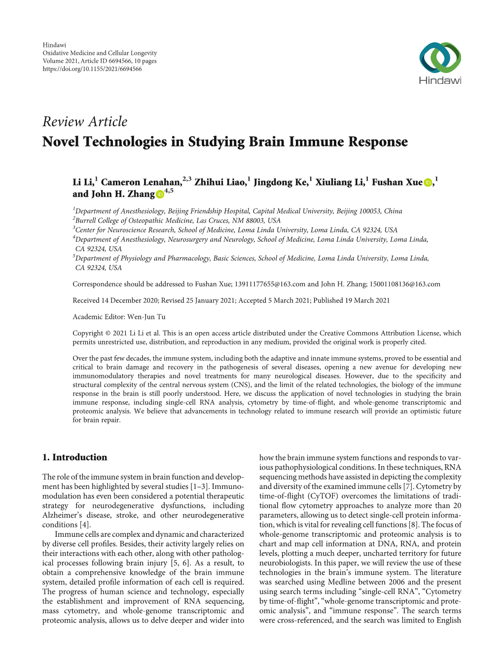 Novel Technologies in Studying Brain Immune Response