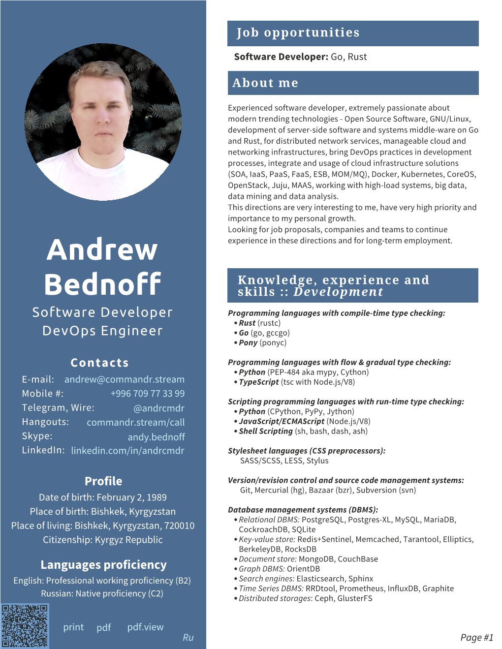 Andrew Bednoff (In English)