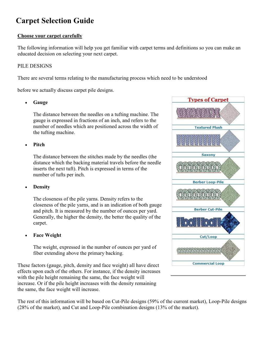 Carpet Selection Guide