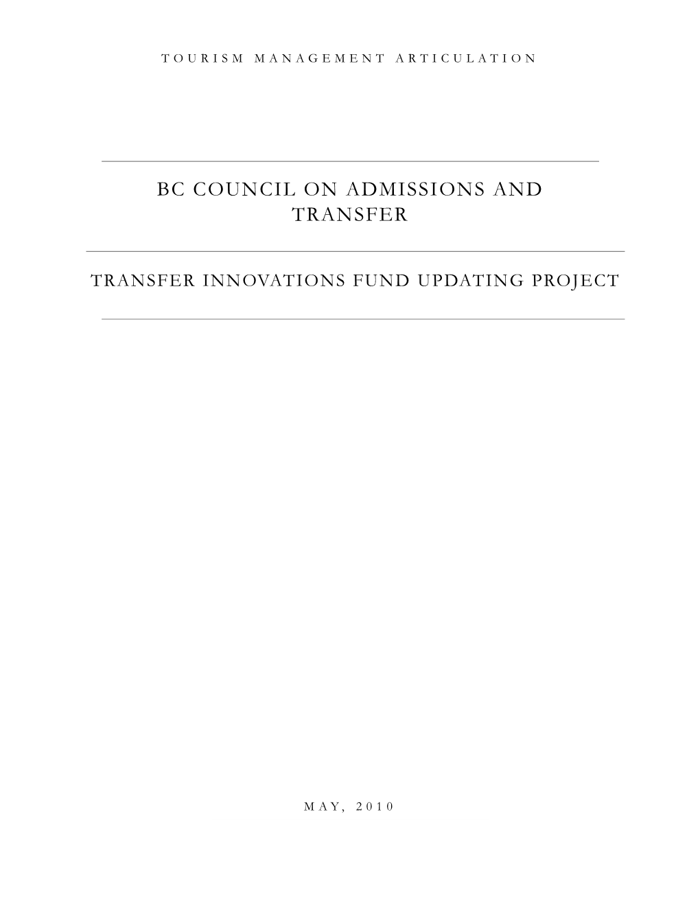 Bc Council on Admissions and Transfer