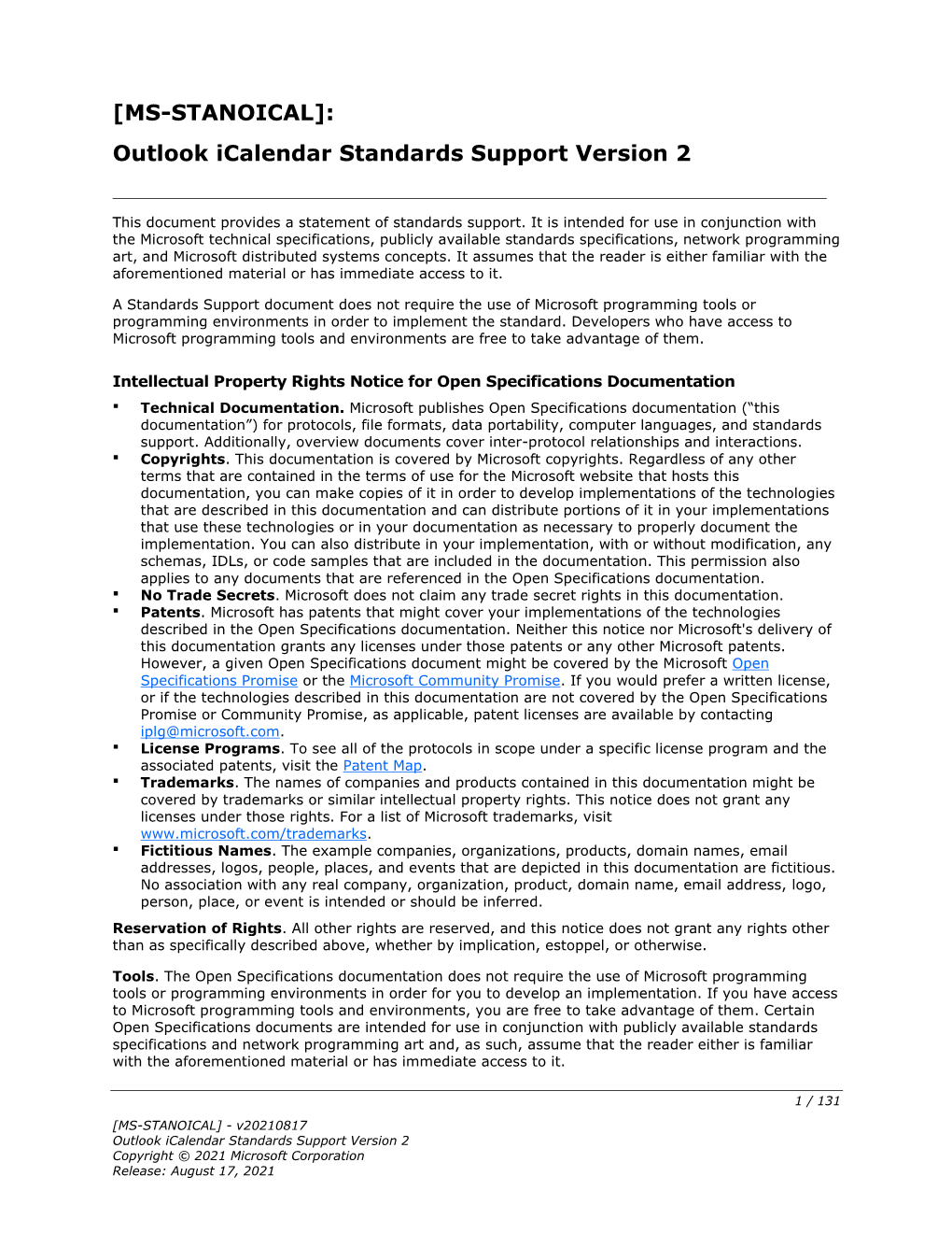 [MS-STANOICAL]: Outlook Icalendar Standards Support Version 2