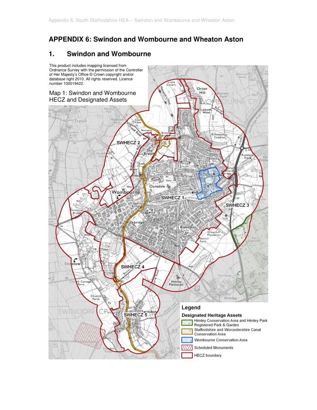 Appendix 6: South Staffordshire HEA – Swindon and Wombourne and Wheaton Aston