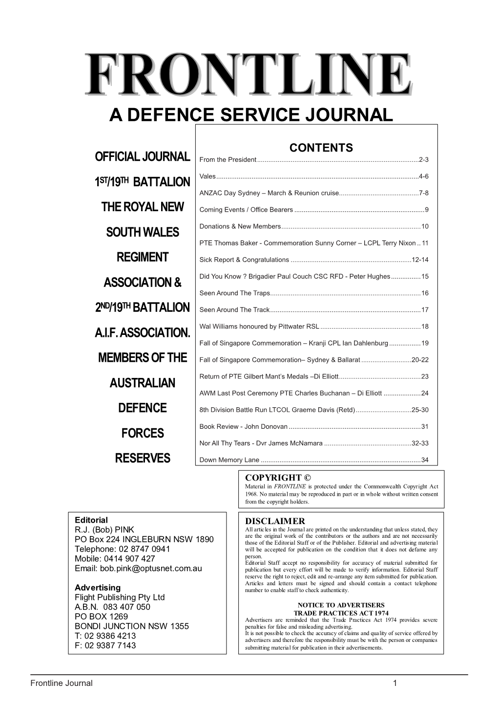 A Defence Service Journal