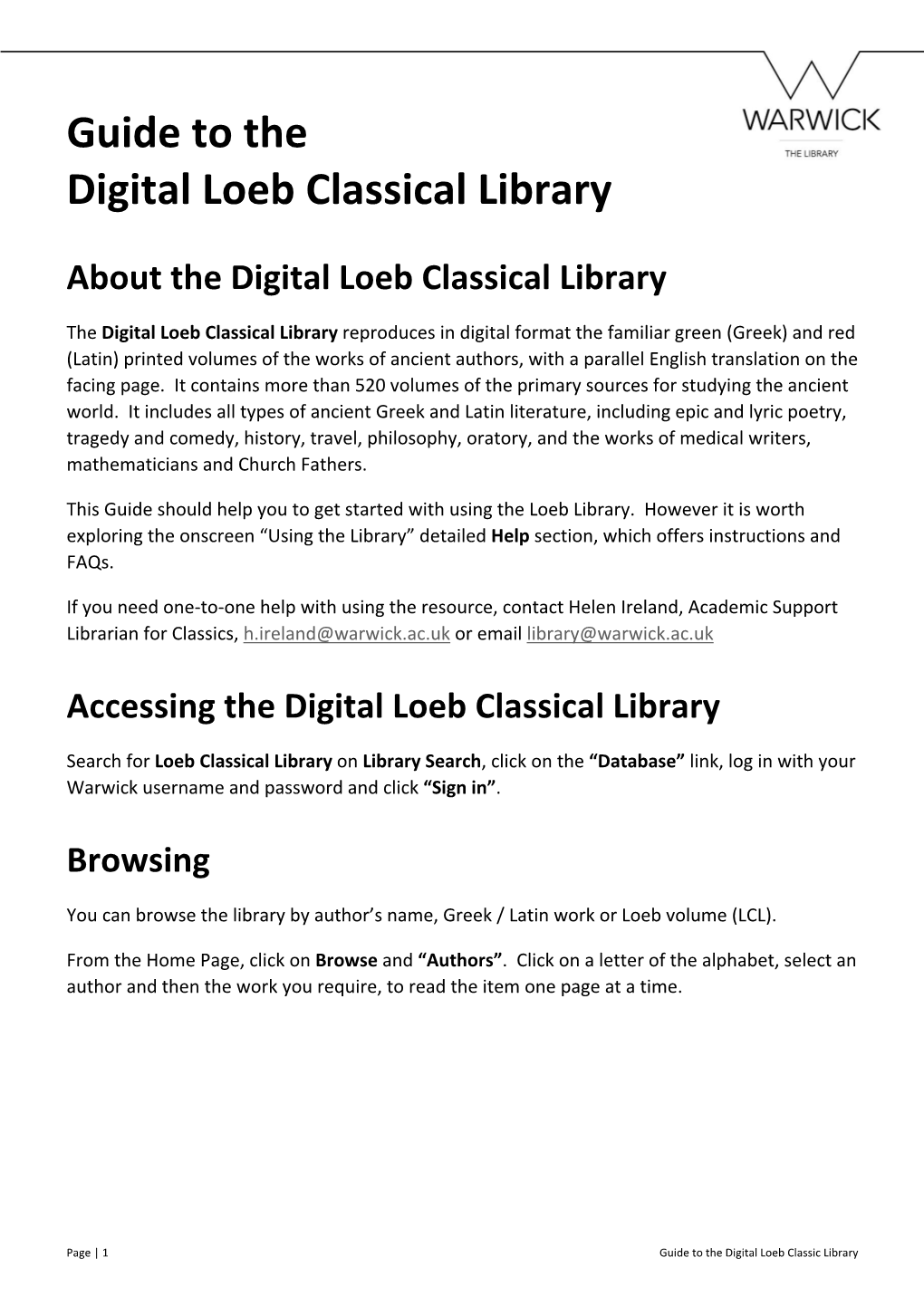 Guide to the Digital Loeb Classical Library