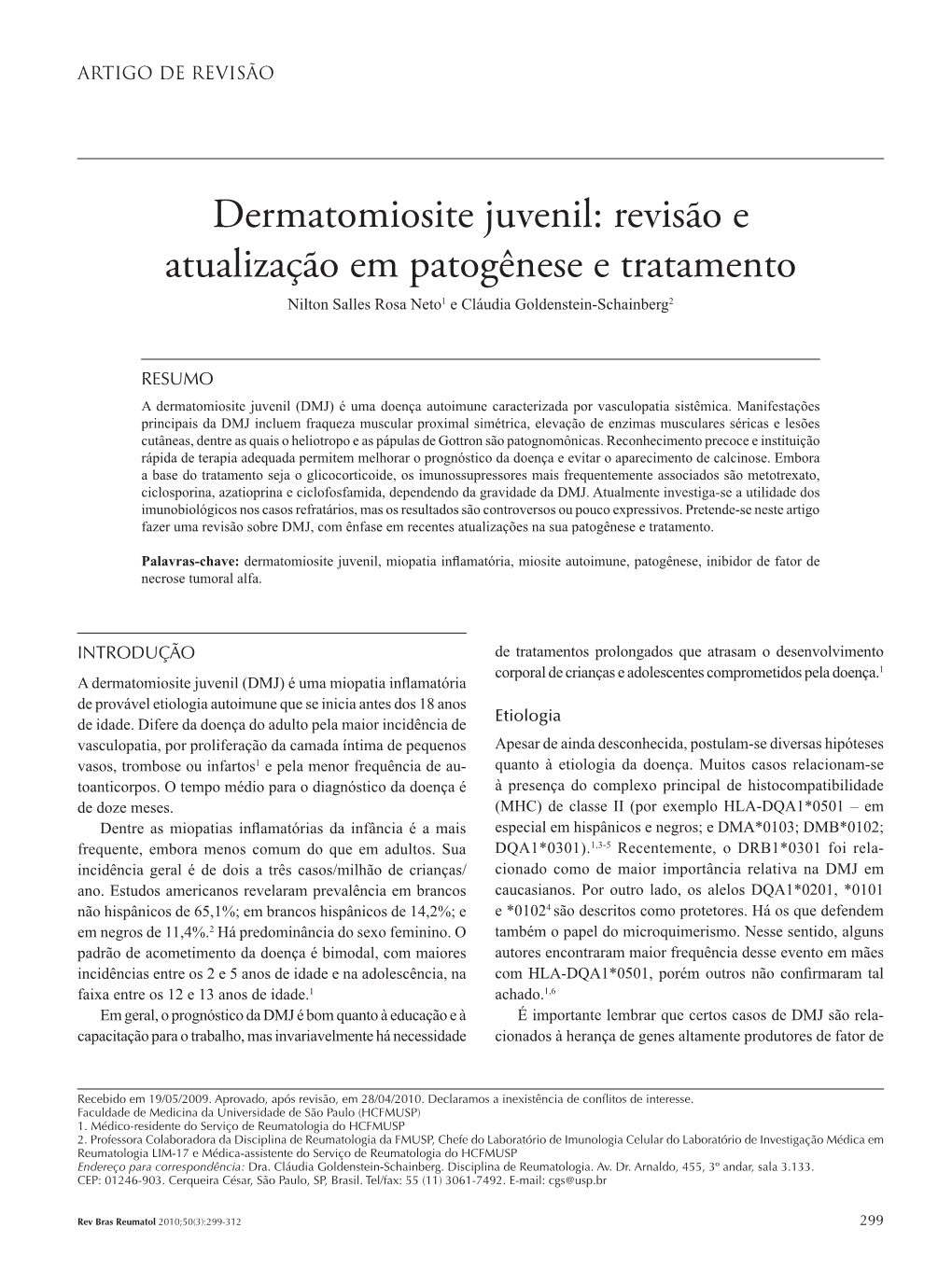 Juvenile Dermatomyositis: Review and Update of the Pathogenesis And