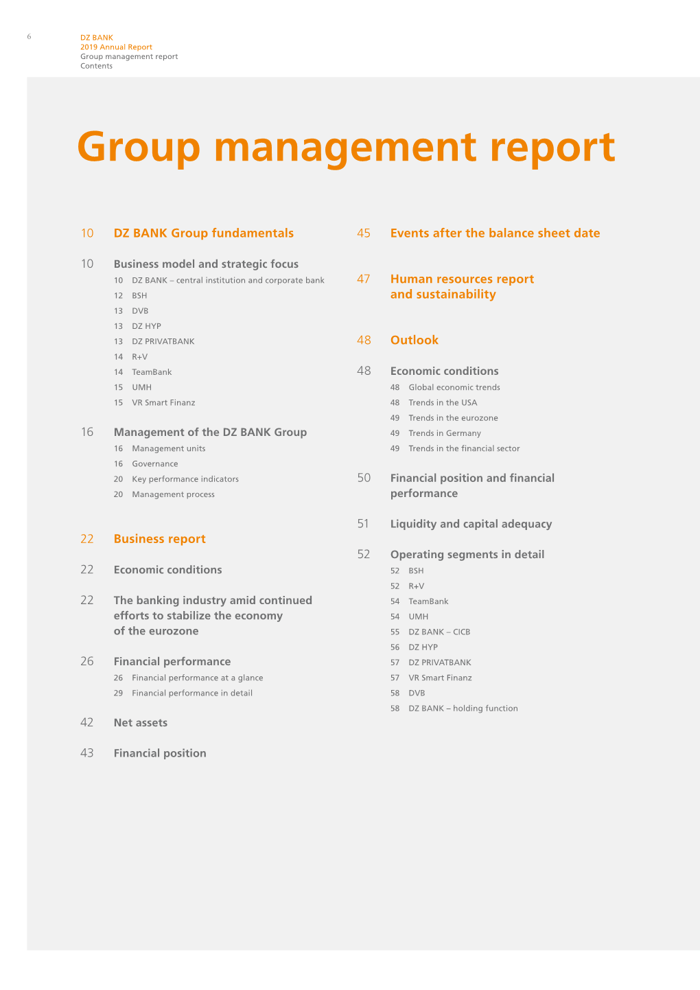 Group Management Report Contents