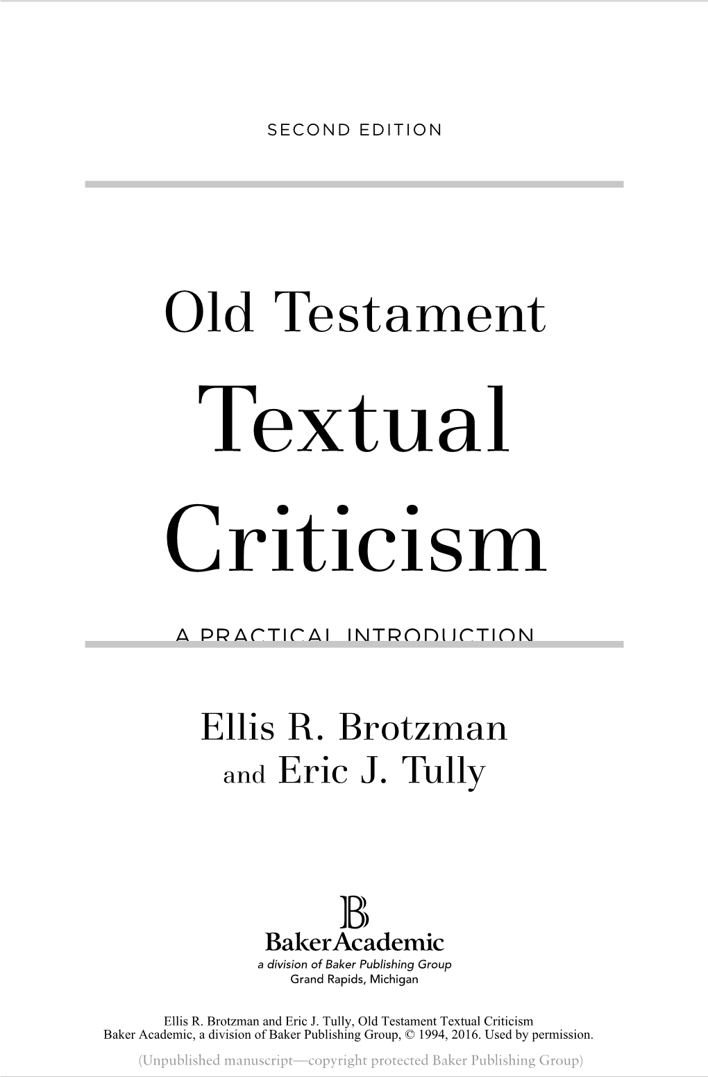Textual Criticism