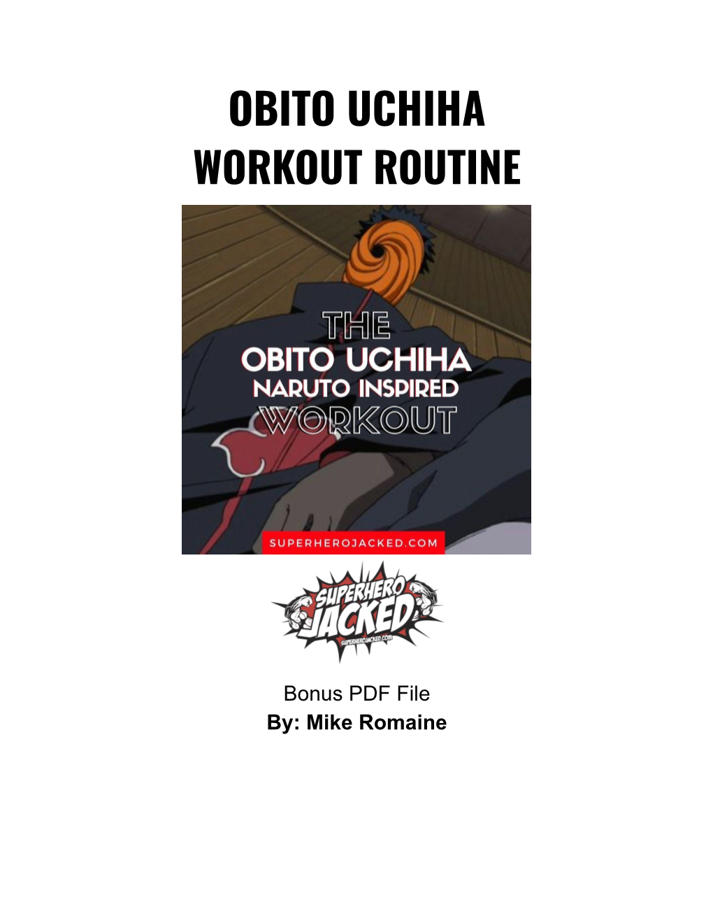 Obito Uchiha Workout Routine