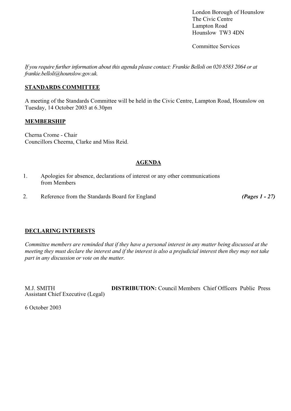 Agenda Reports Pack PDF 239 KB