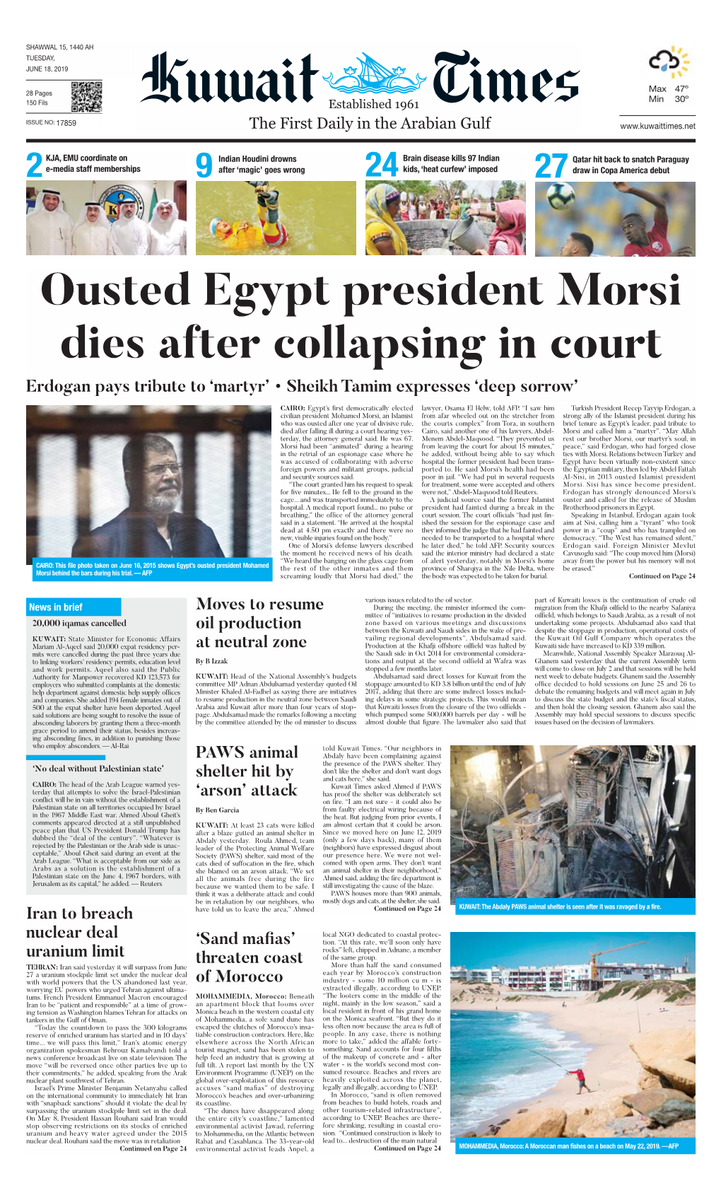 Kuwaittimes 18-6-2019.Qxp Layout 1